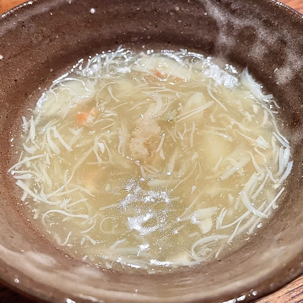松葉蟹の中華スープ、茶碗蒸し